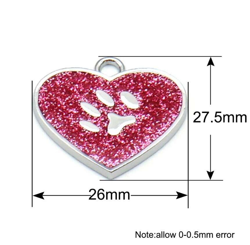 Shiny Aluminum Heart PET ID Tag Engraved CAT DOG Collar Tag | Best Quality