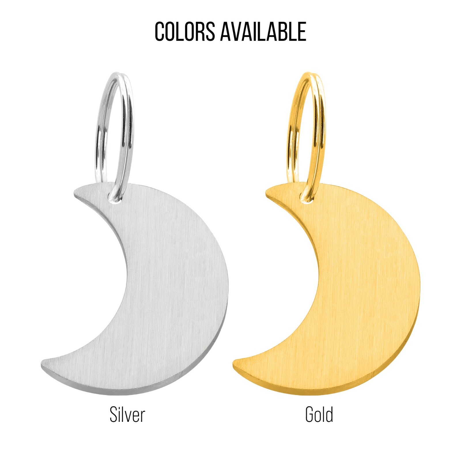 Custom Engraved Cute Dog Tag Moon Luna Pet Tags ID Personalized Double Sided Cat