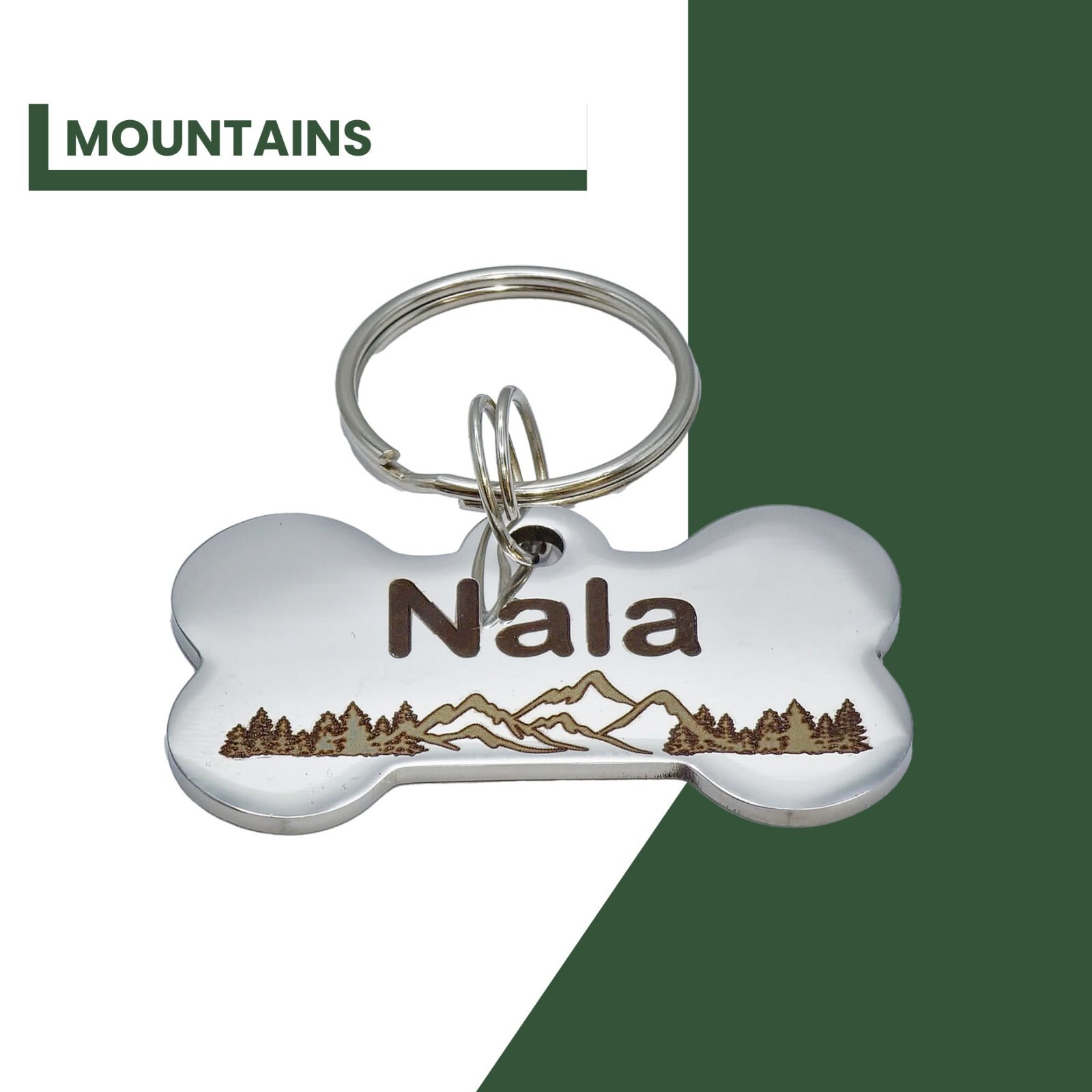 Custom Deep Engraved Pet ID Stainless Steel Dog ID Tag Bone Lifetime Warranty *
