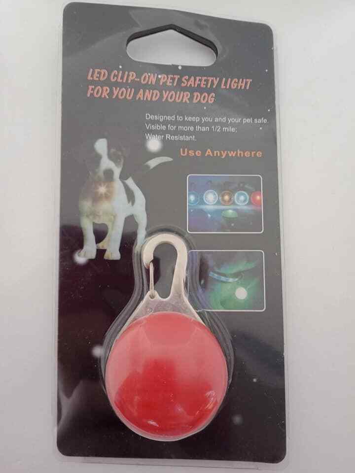 Dog safety light round red
