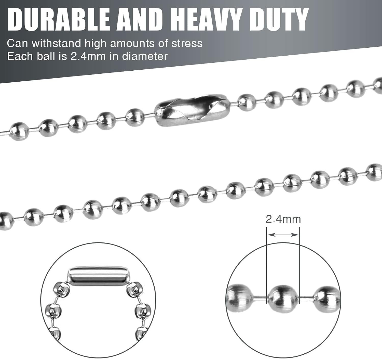 Sturdy 10 Pcs Dog Tag Chain Necklace, 27.6 Inches Long – Ideal for DIY Jewelry!