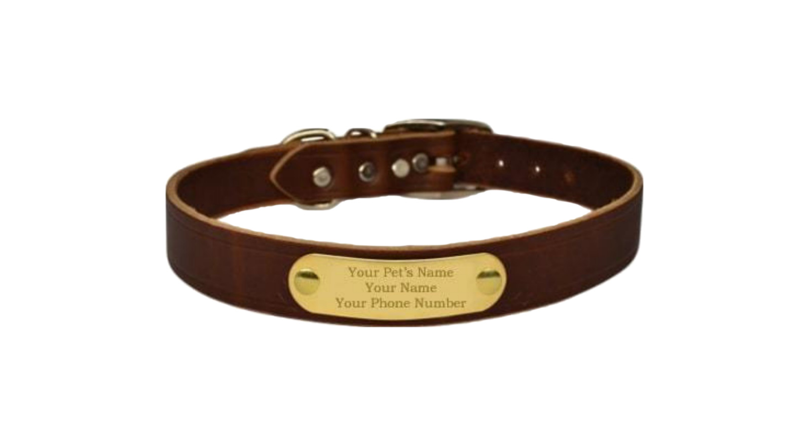 WARNER BRASS DOG TAG FOR DOG COLLAR with 3 SET OF RIVET * BRASS PET ID TAG
