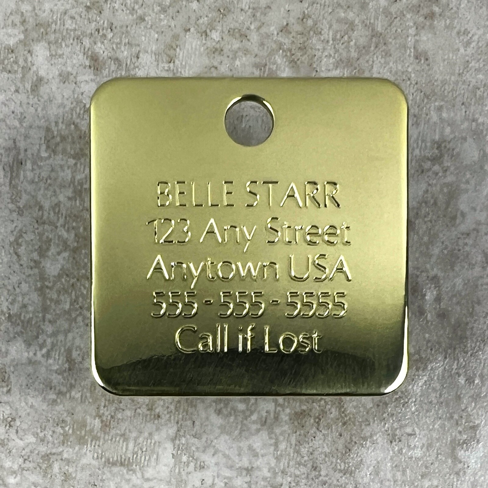 Custom Engraved Dog Tags Personalized Dog Collar Pet ID Tags SQUARE DANCE BRASS