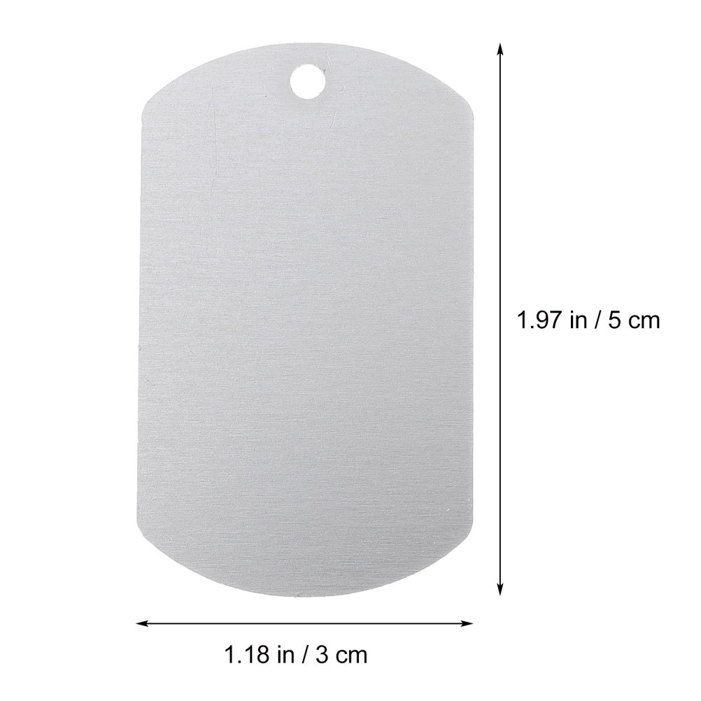 20Pcs Reusable Aluminum Pet Id Tags Blank Dog Tags Silver for Engraving