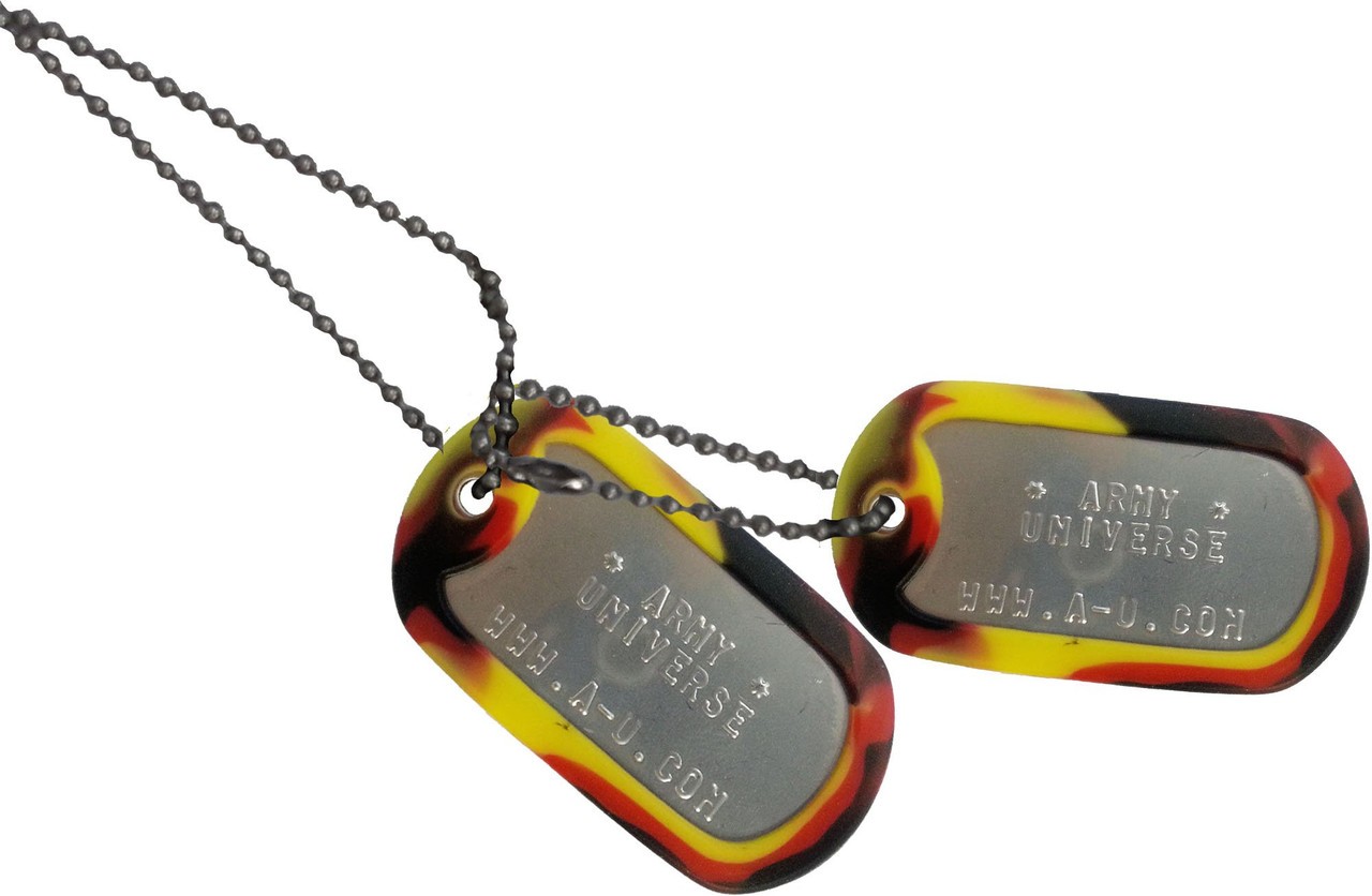 US Military Dog Tag Set ID Matte Metal ID Dog Tags Necklace Complete Set