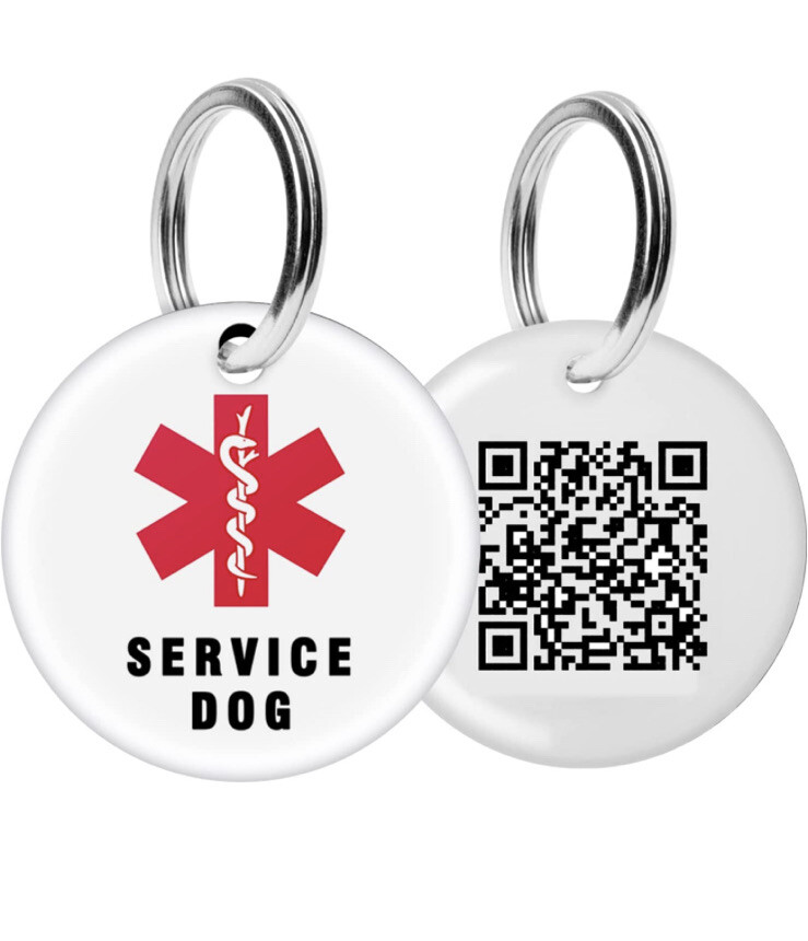 Service Dog Tags with QR Tag Code – Scan QR Send SMS Email Location