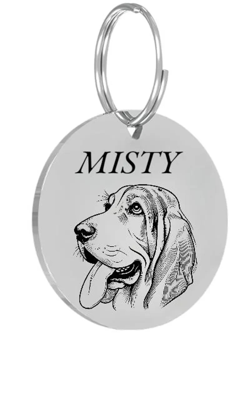 BASSET HOUND Pet ID Tags Dog Tags Personalized Front and Back Engraving…