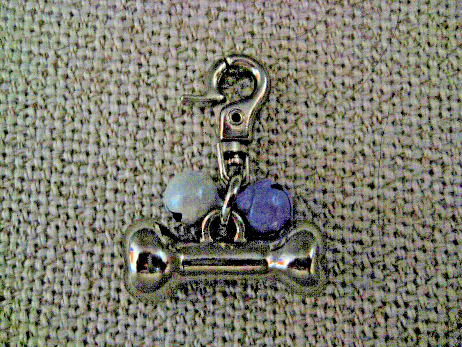 Silver Bone + 2 Bells Dog Tag Charm Zipper Pull NEW