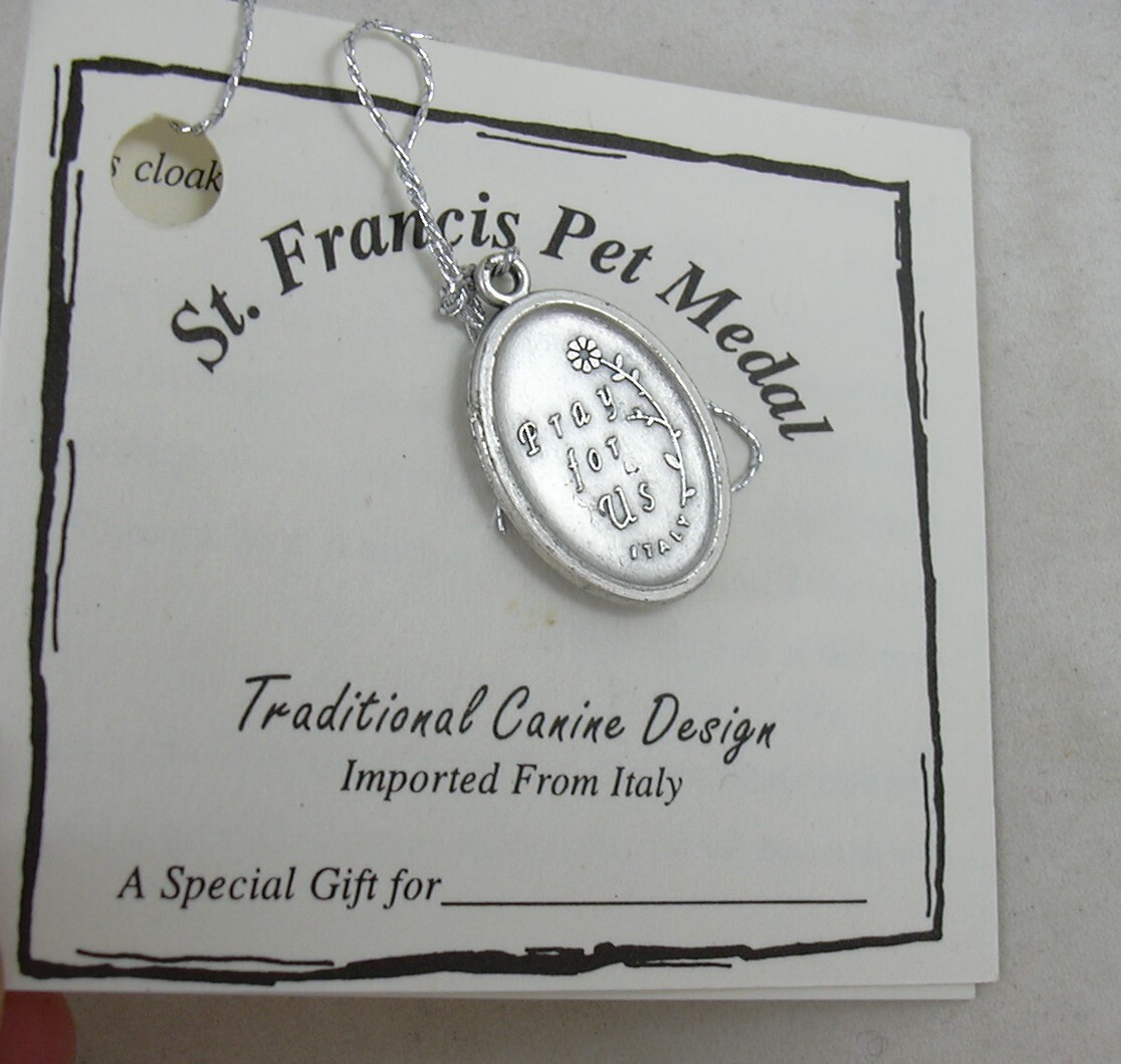 St Francis Pet Medal Prayer 3 Traditional Canine Design Tags Duck NC Unused