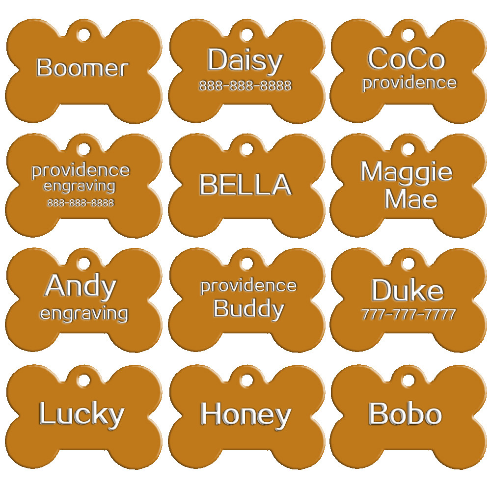 100pcs/Lot Wholesale Bone Shape Blank Dog Tag Anodized Aluminum Bulk Tags S M L