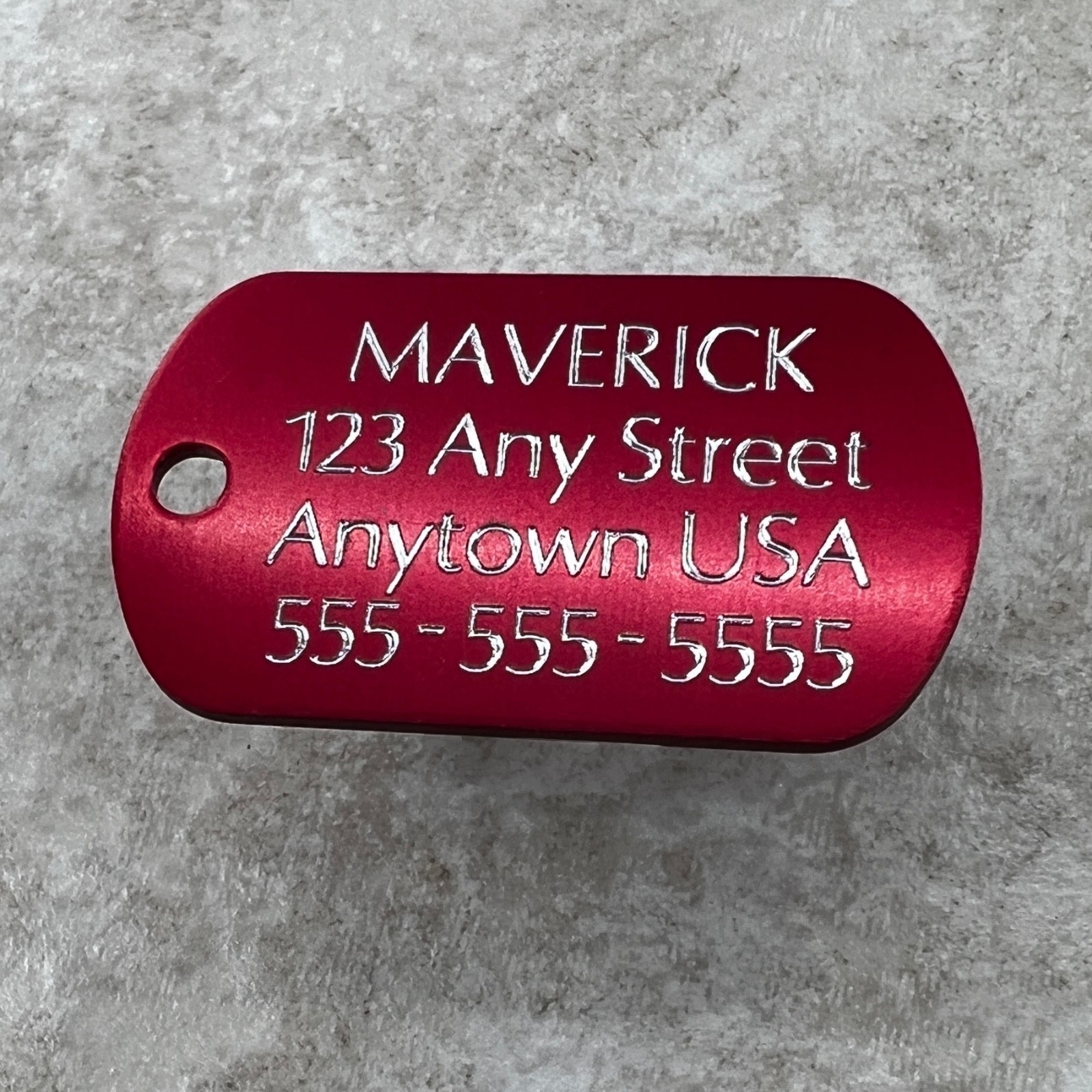 Custom Engraved Tags Personalized Luggage Tag MINI MILITARY Dog Tag MINI RED