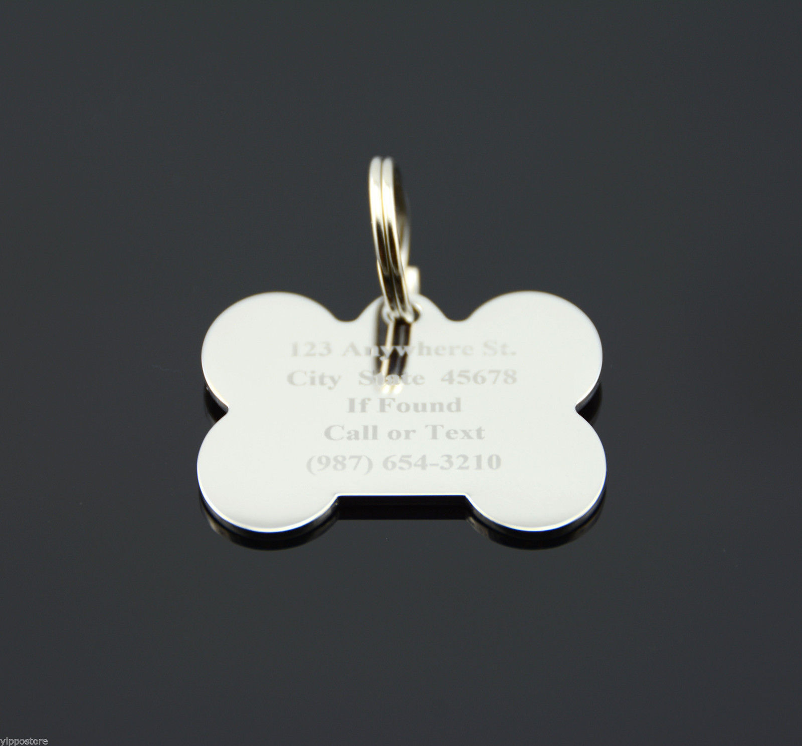 Custom Engraved Personalized Stainless Steel Bone Shape Dog Tag Pet ID Name