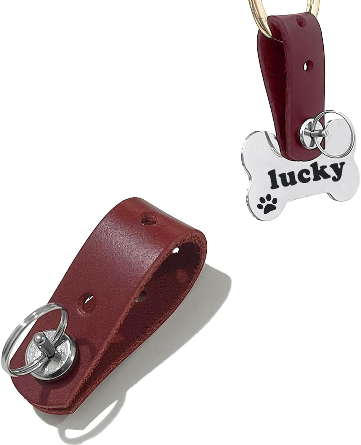 Pet ID Tag Silencer Dog & Cat Collar Leather Connector | Holder Up to 4 Dog …