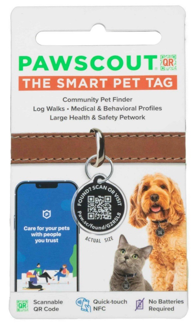 PawscoutQR The Smart Pet Tag Finder for Dogs/Cats- Connect To Your Phone