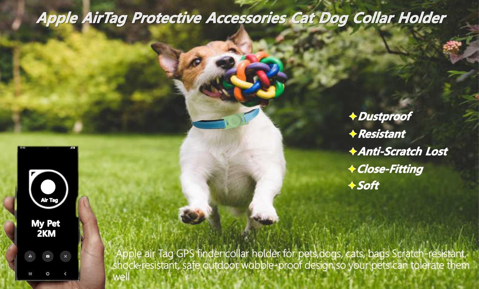4 Pack Air Tags Dog Collar Holder,Waterproof Silicone Protective Cover for Ap…