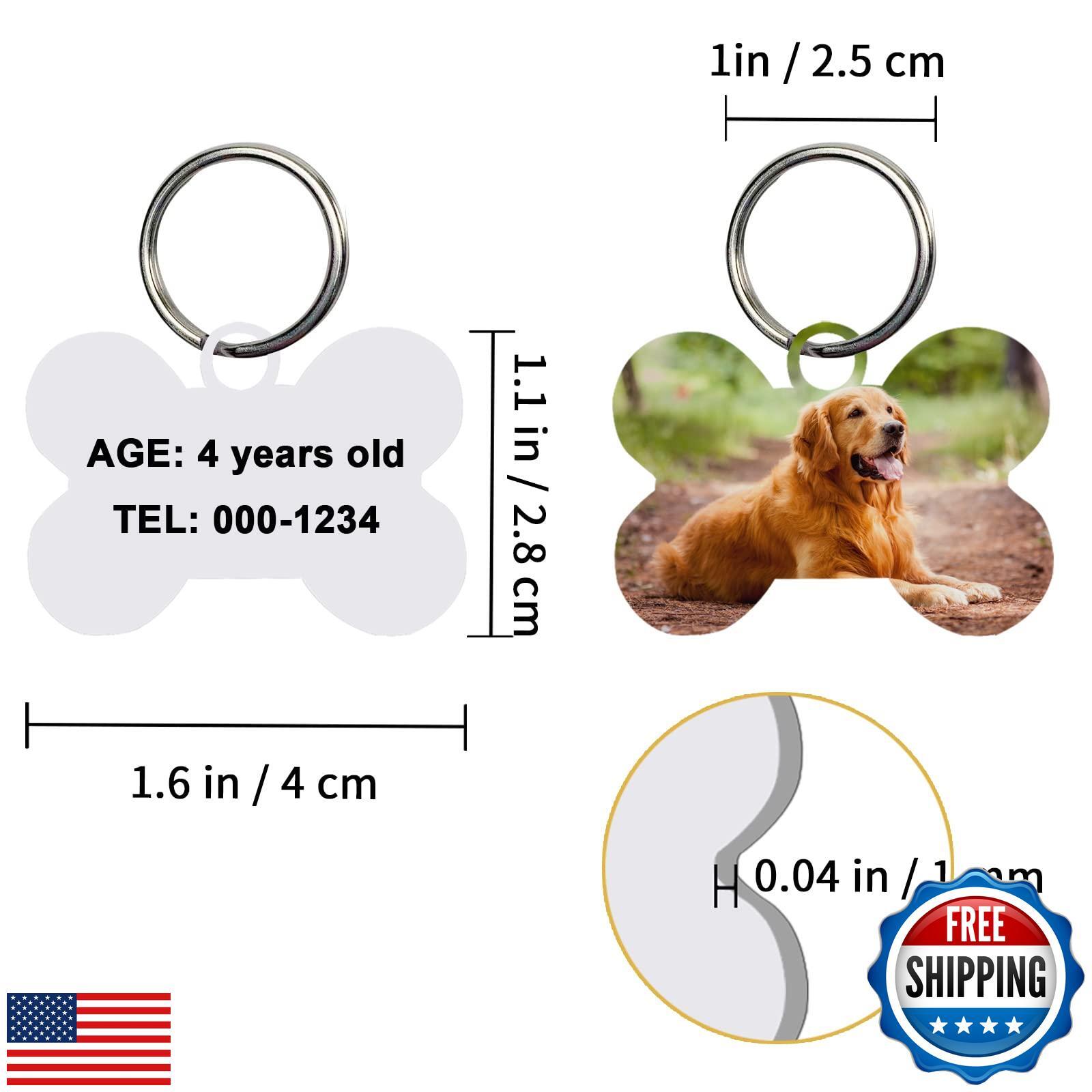 30 Pcs Sublimation Blank Dog Tags Bone Shaped DIY Double Sided Aluminum Dog I