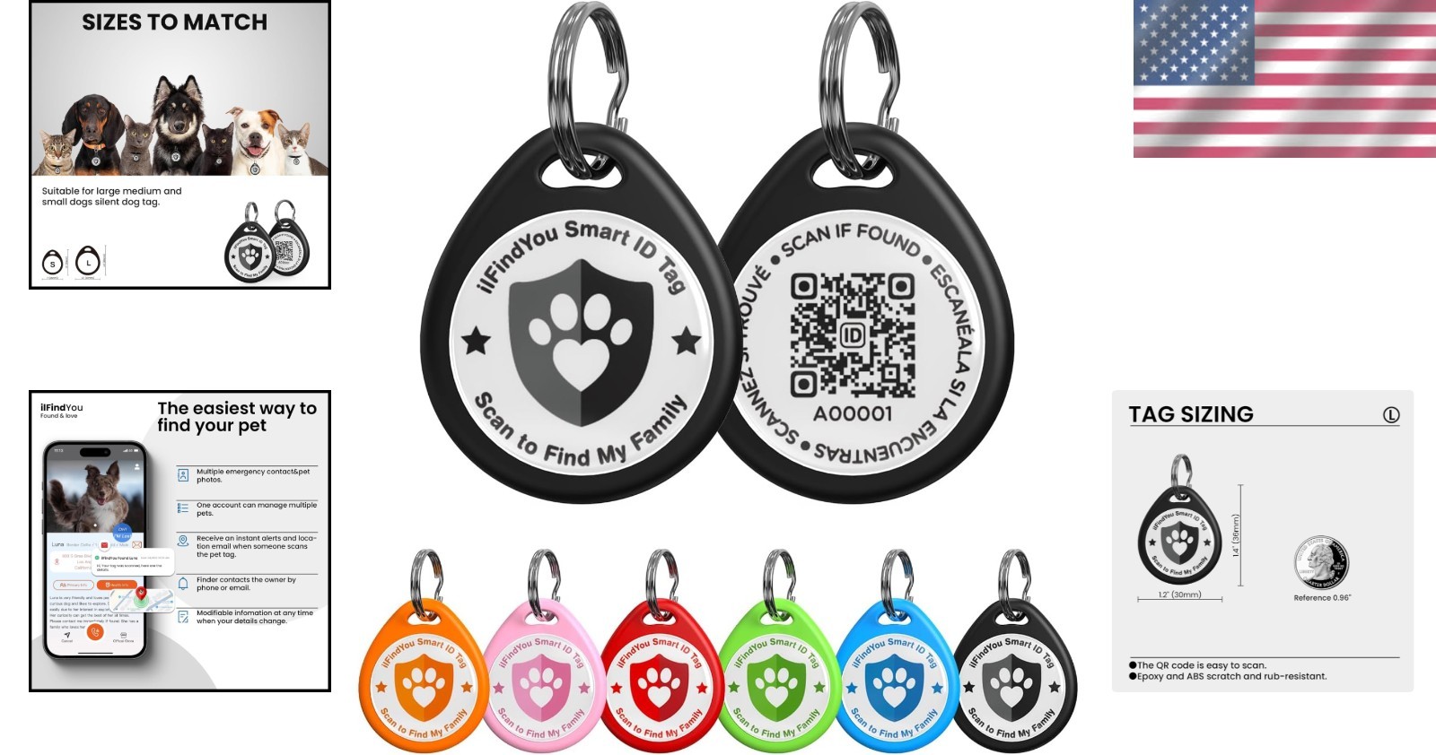 Personalized QR Code Dog ID Tag – Secure, Waterproof Pet Safety Solution