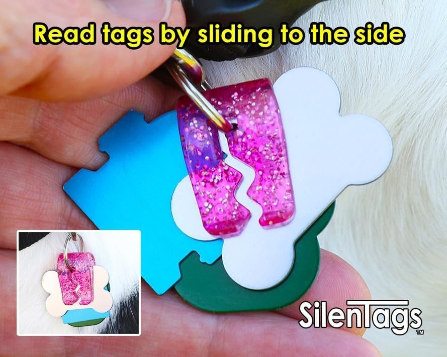 Pet Tag Silencer Clip It On, Jingle’s Gone! -Pink