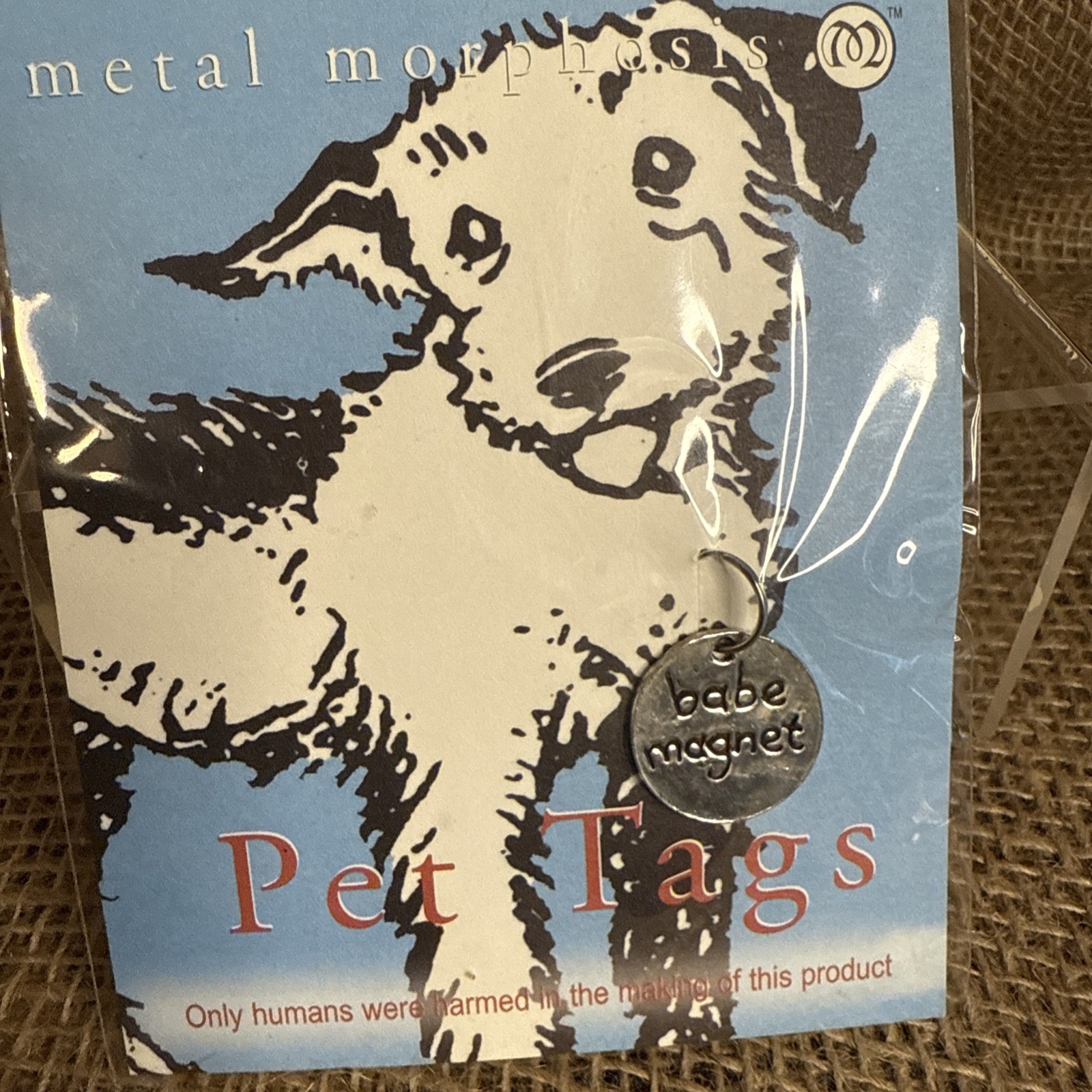 New 100% Lead Free Pewter Pet Tag ‘Babe Magnet’ Metal Morphosis Engravable M1