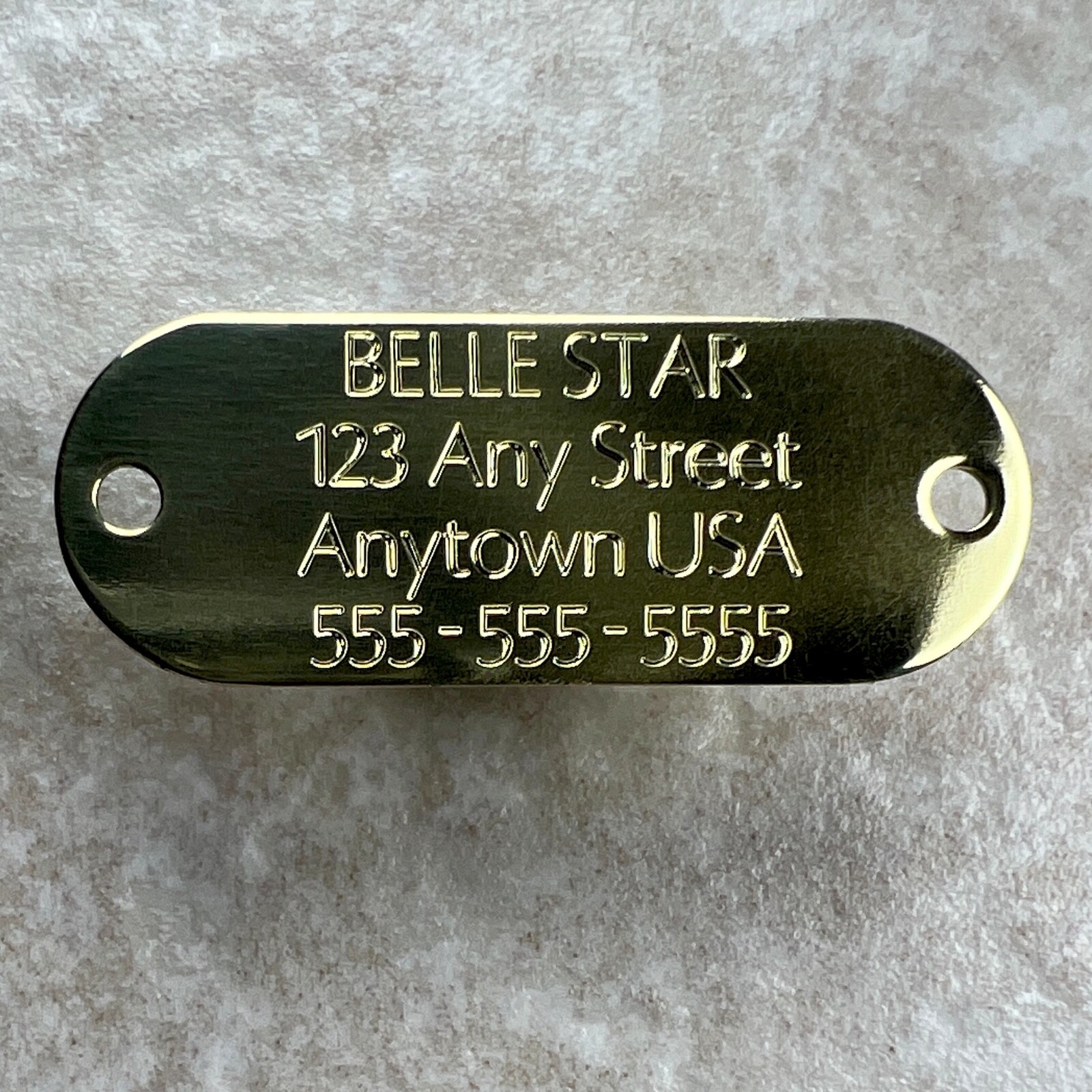 Custom Engraved Dog Tags Personalized Dog Collar ID Tags NAME PLATE BRASS MEDIUM