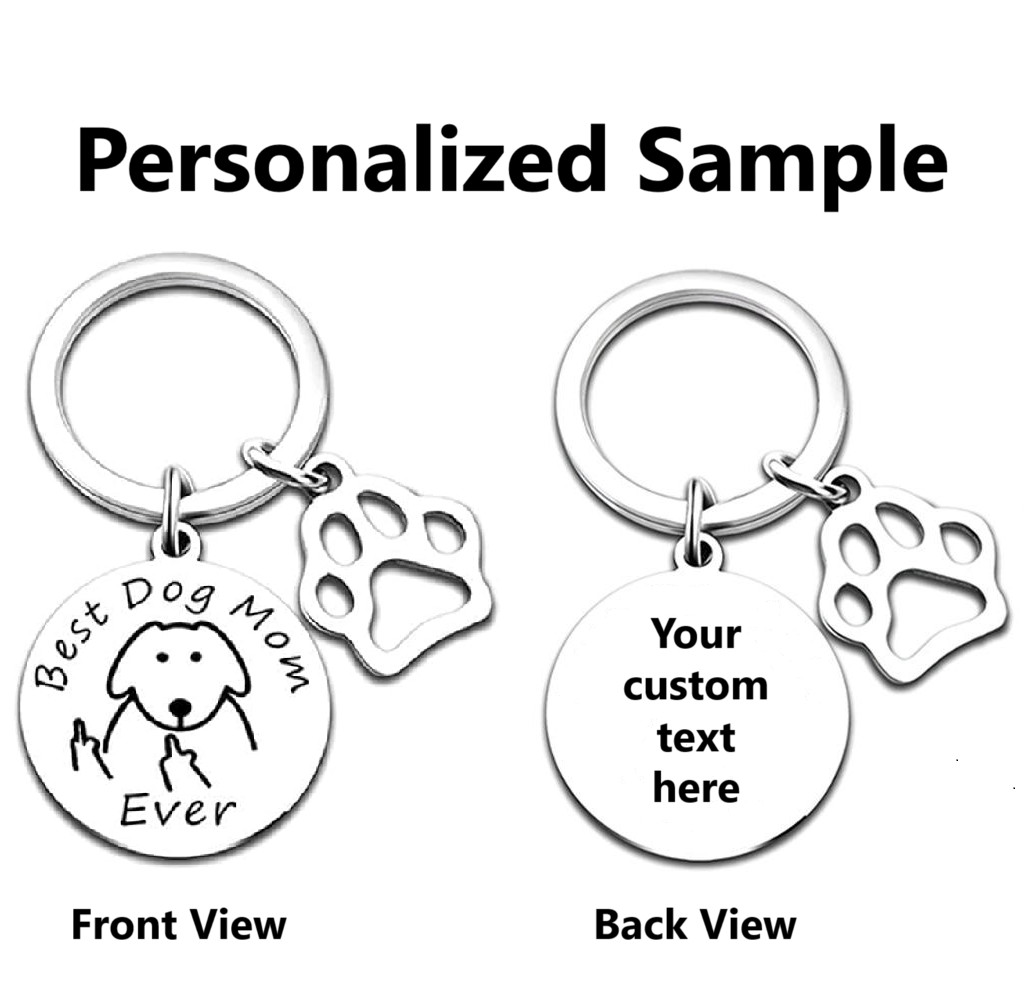 Personalized Best Dog Mom Ever Key Chain – pet keychain, dog key chain, dog tag