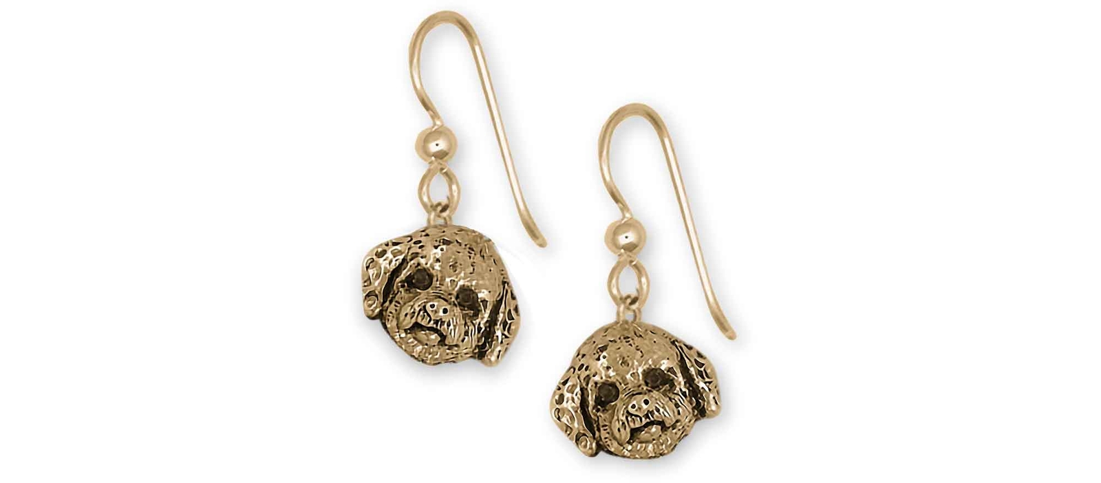 Poochon Earrings 14k Gold Vermeil Handmade Bichapoo Jewelry PC1H-EVM