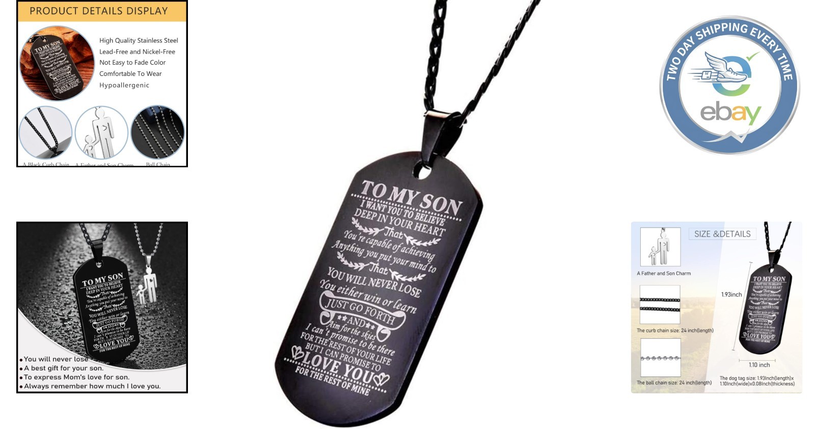 Military-Style Engraved Dog Tag Pendant – Ideal Keepsake for Every Day