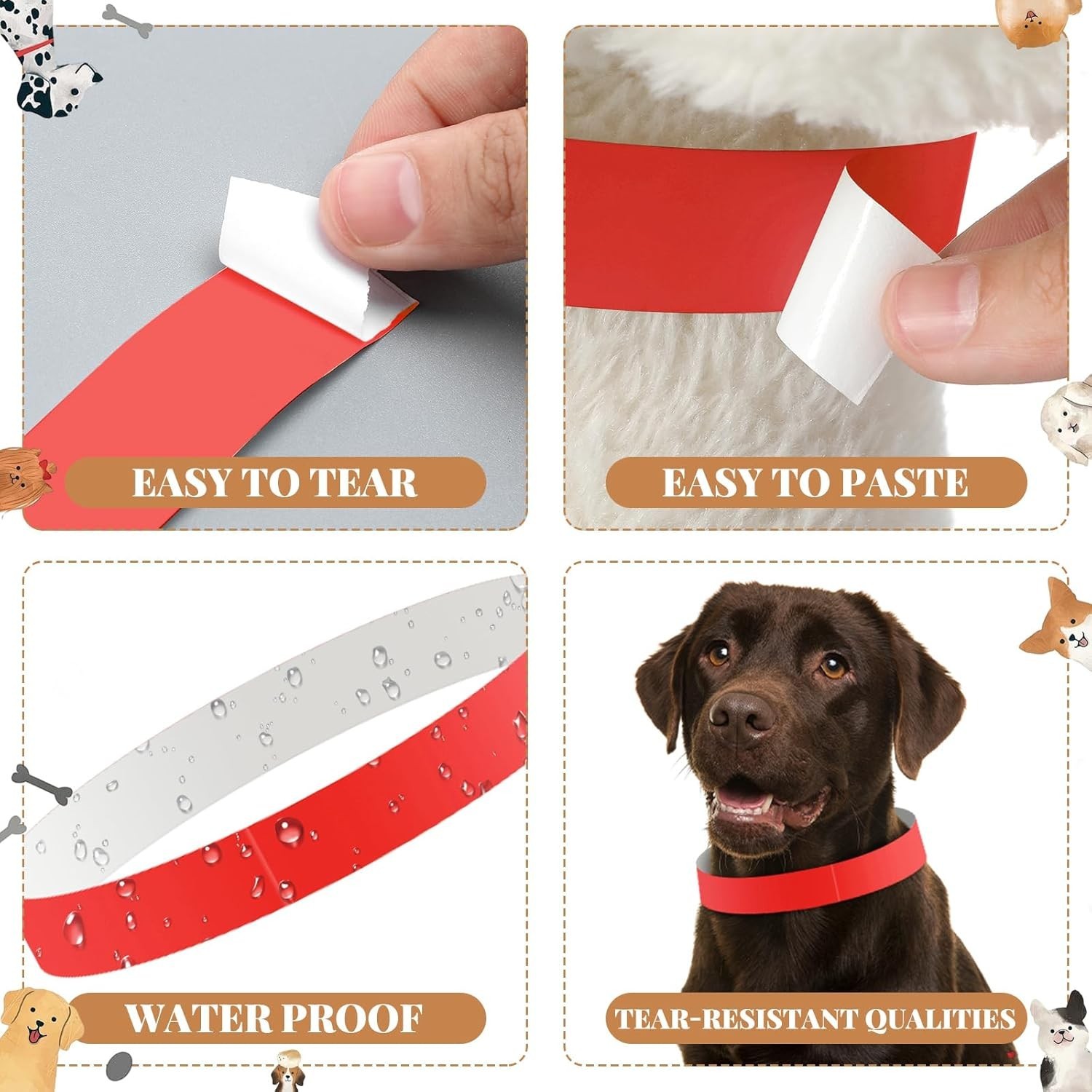500 Count 20inch Adjustable Paper Dog Collars with Tear Resistant Waterproof …