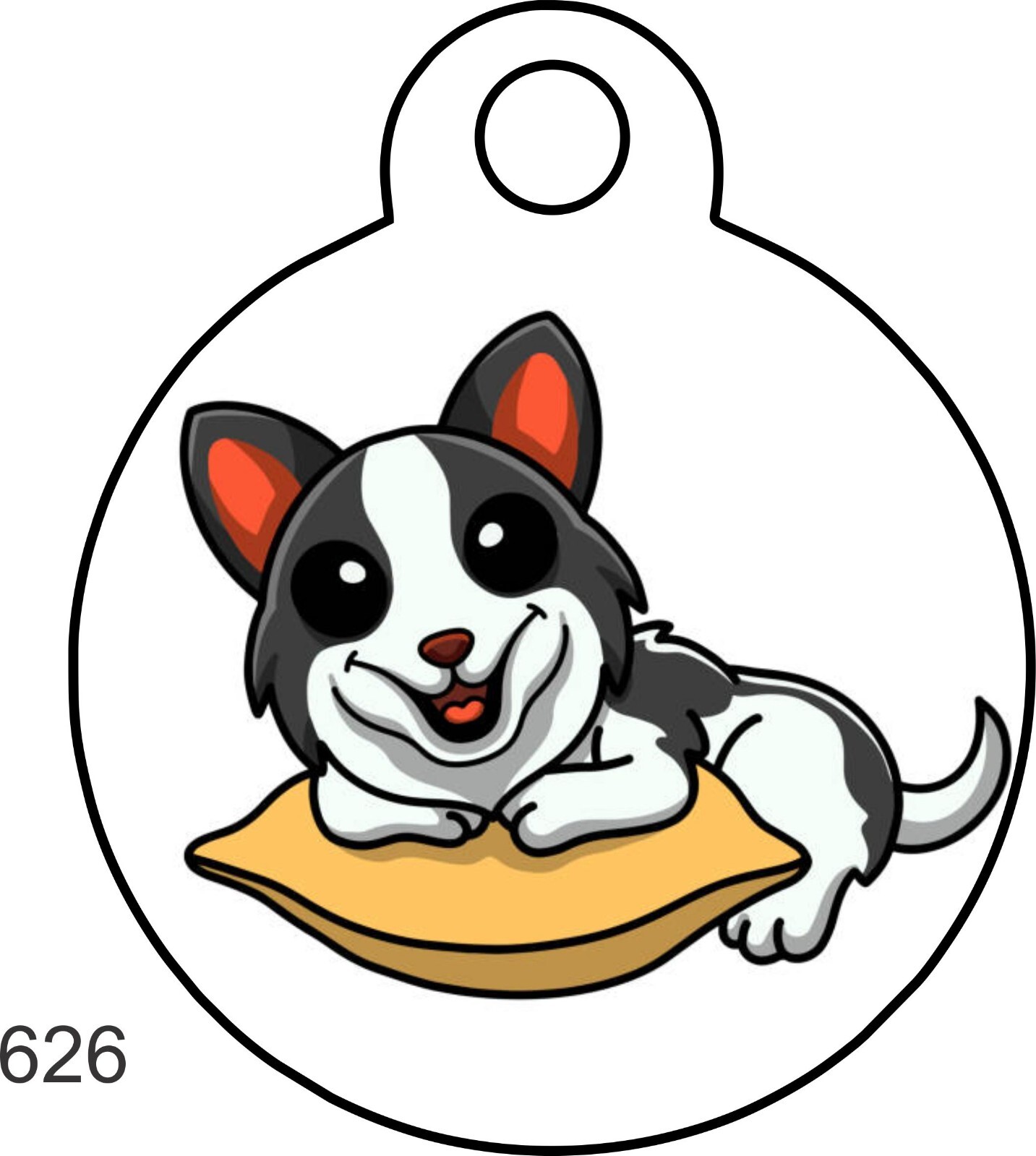Pet Tag Personalized Pet ID tag for Dog and Cat ROUND Tag Unique cute PINK HEART