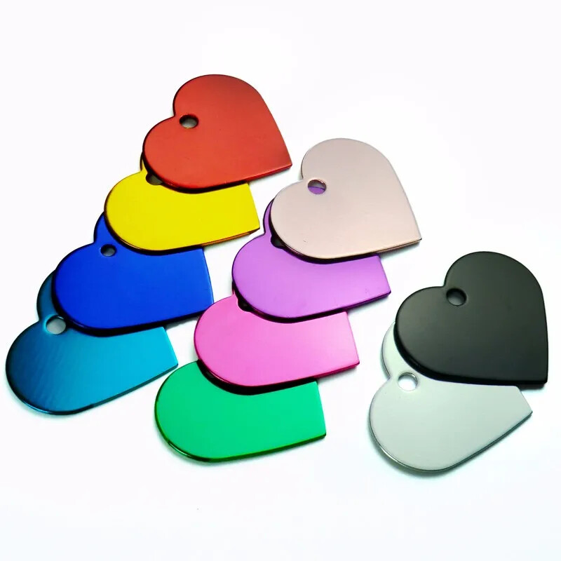100Pcs Anodizing Aluminum Dog Tag Name Dog ID Tags Collar Customized Engraving