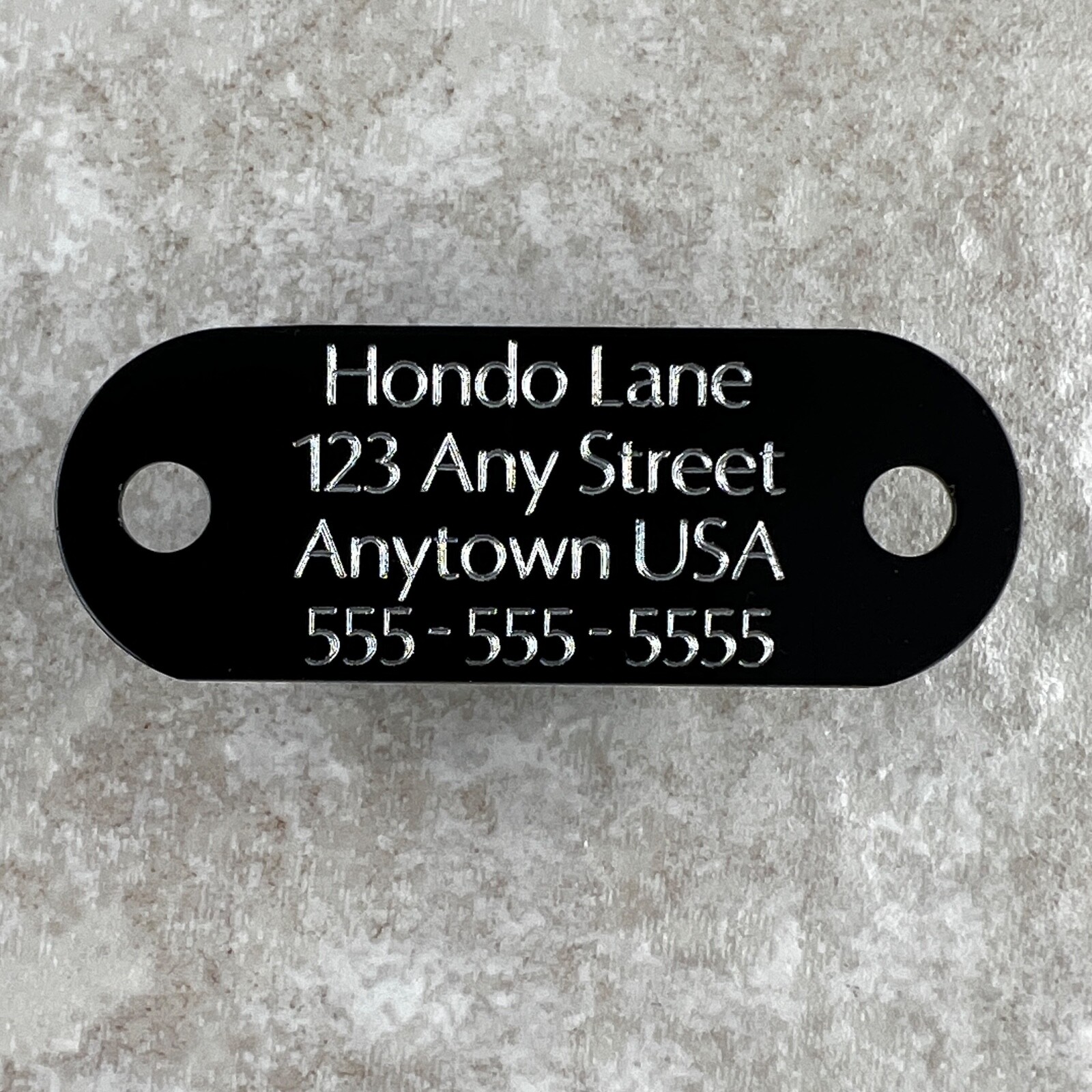 Custom Engraved Dog Tags Personalized Dog Collar ID Tags NAME PLATE BLACK MEDIUM