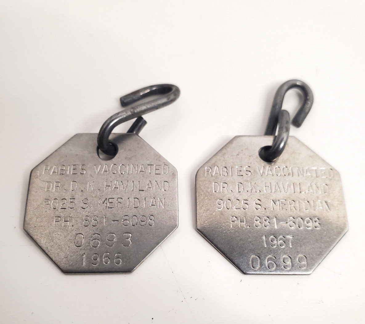 Vintage 1966-67 Indianapolis Dog Rabbie Vaccination Tag – S Meridian