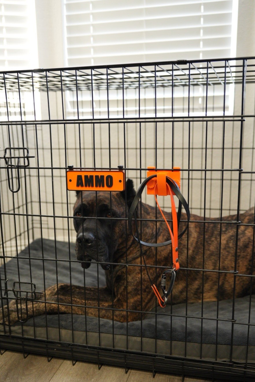 Wire Kennel Name Plate. Customized names & colors. Universal