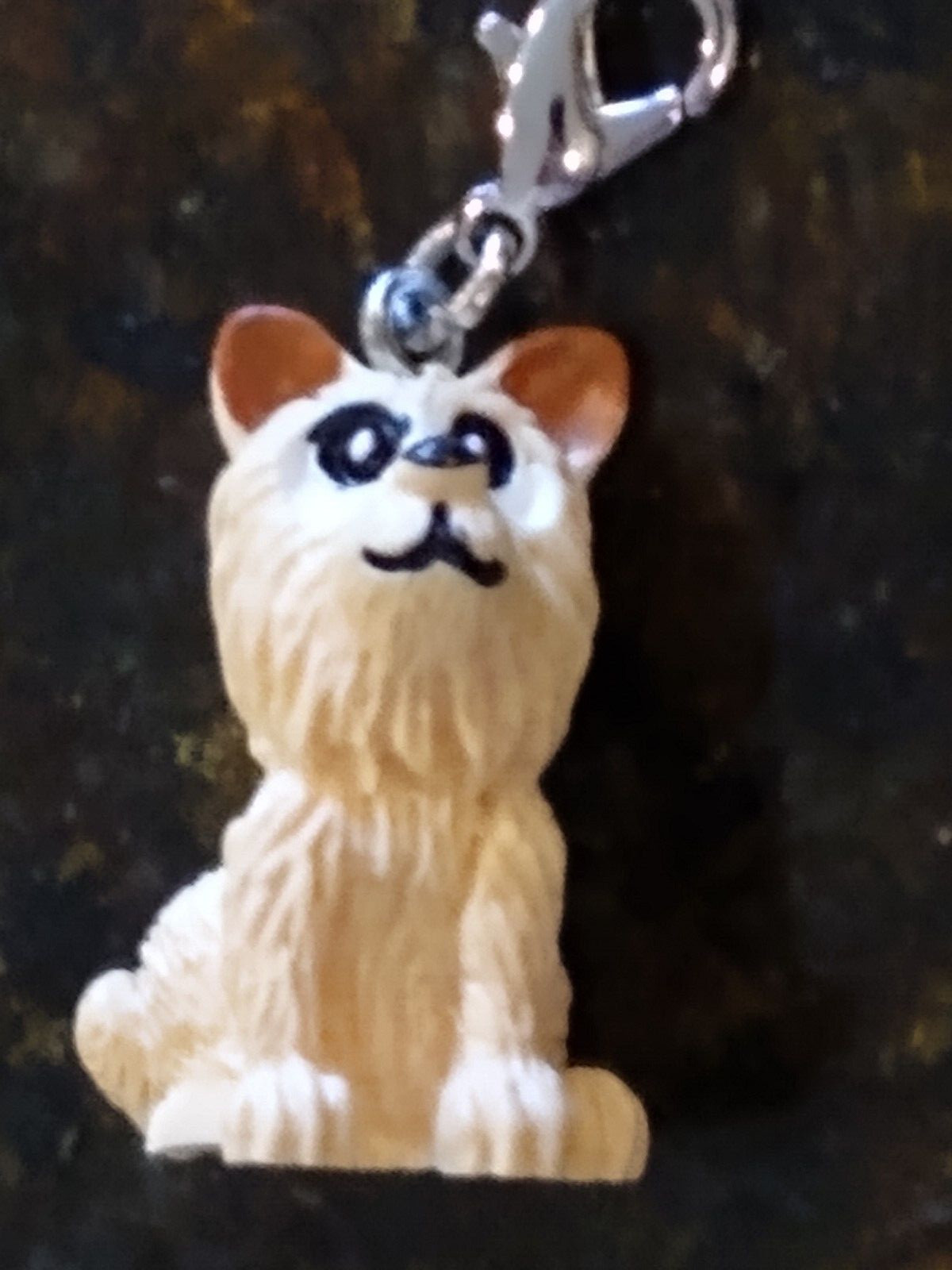 CUTE DOG COLLAR CHARM WITH LOBSTER CLASP~SHAGGY DOG~ACRYLIC