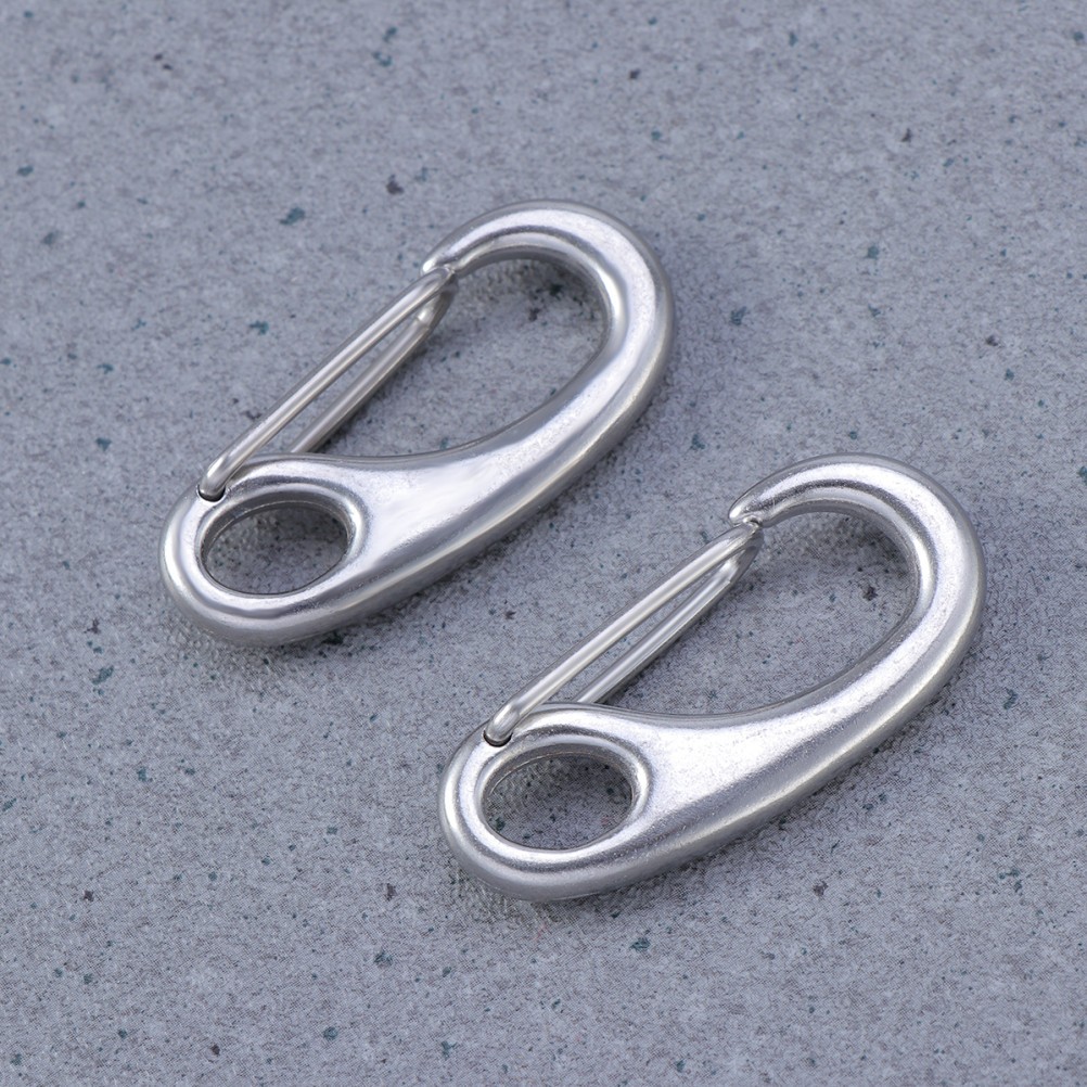 2Pcs Durable Stainless Steel Dog Tag Clips for Pets Silver Color