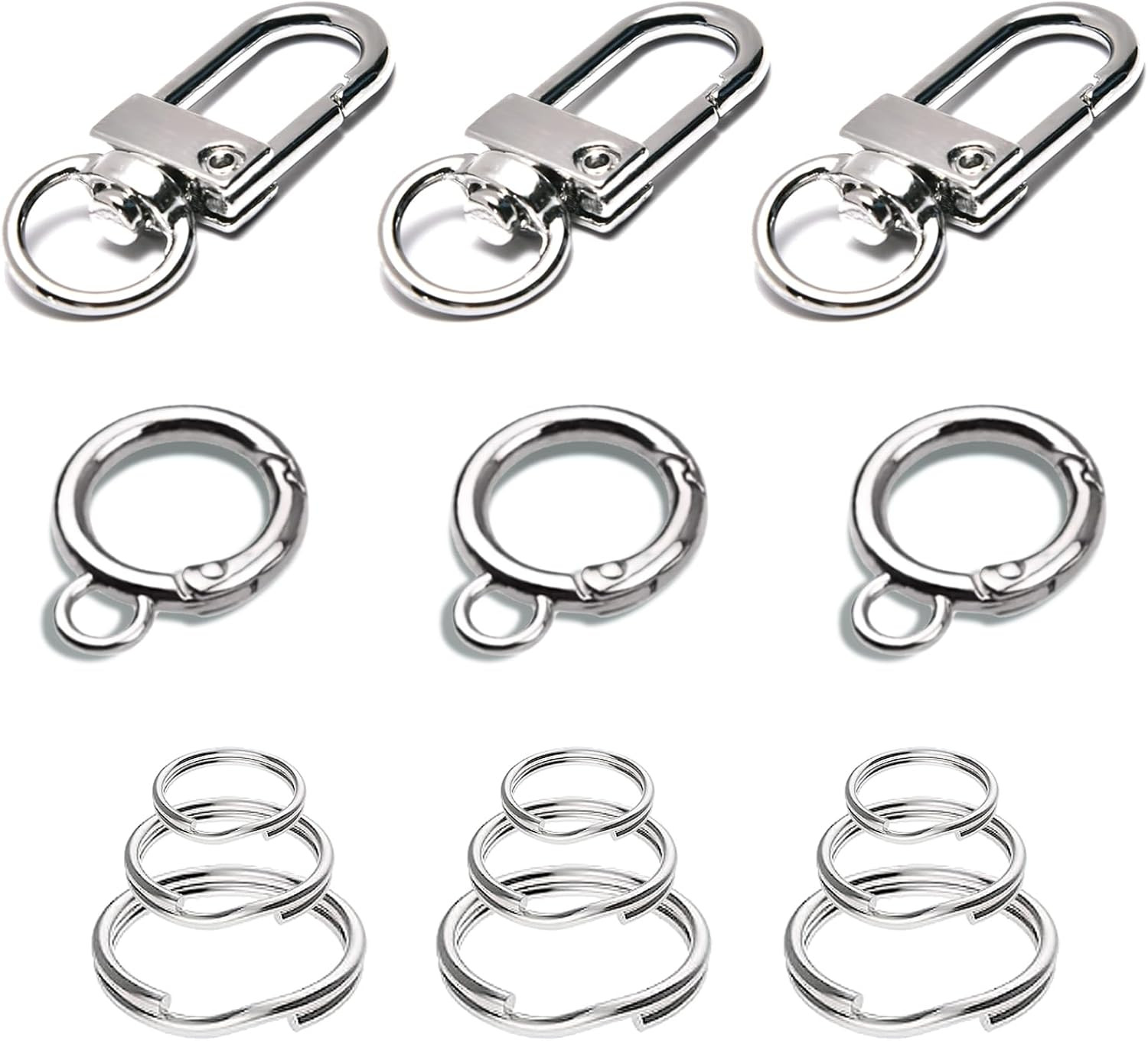 Dog Tag Clip Set Metal Pet Collar ID Holder Rings Quick Attach Accessory 15 PCS