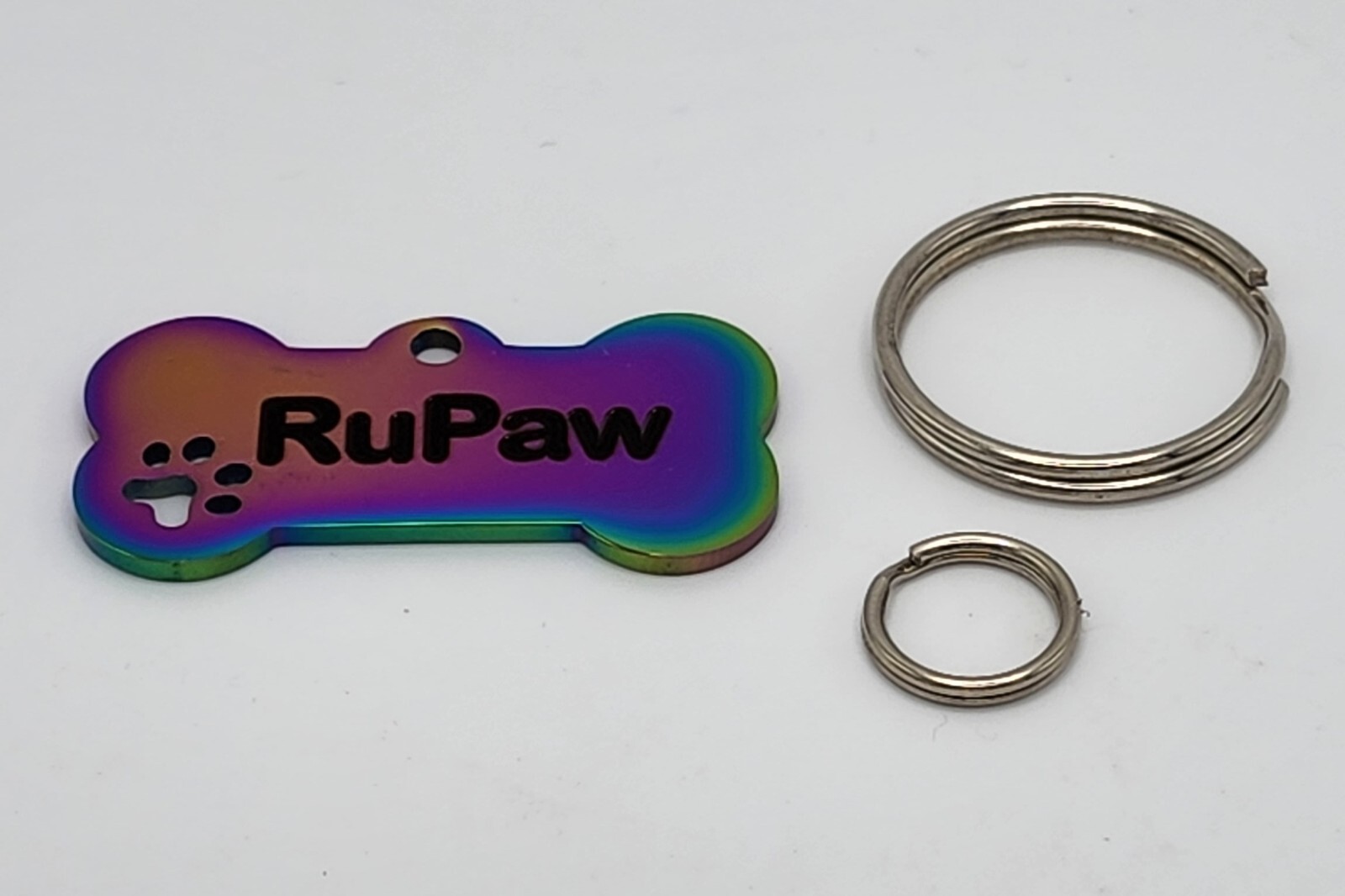 Bone Pet ID Tag – Paw Custom, Stainless Steel, Double-Sided, Paw Design Warranty