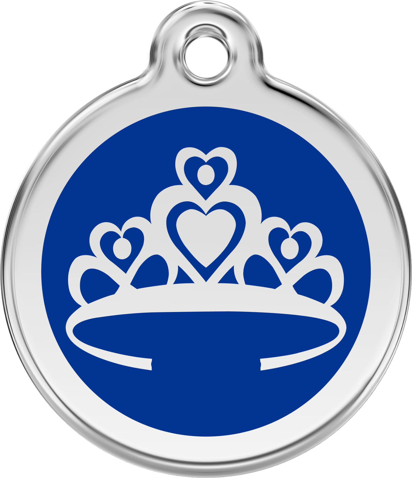 Stainless Steel Red Dingo Crown Dog Tag ID Red Purple Blue Green Pink Yellow
