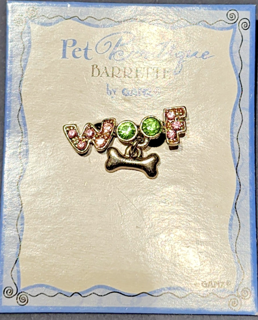 Pet Boutique Rhinestone 1″ Barrette by GANZ Love your Fur Baby 3 Pc Lot