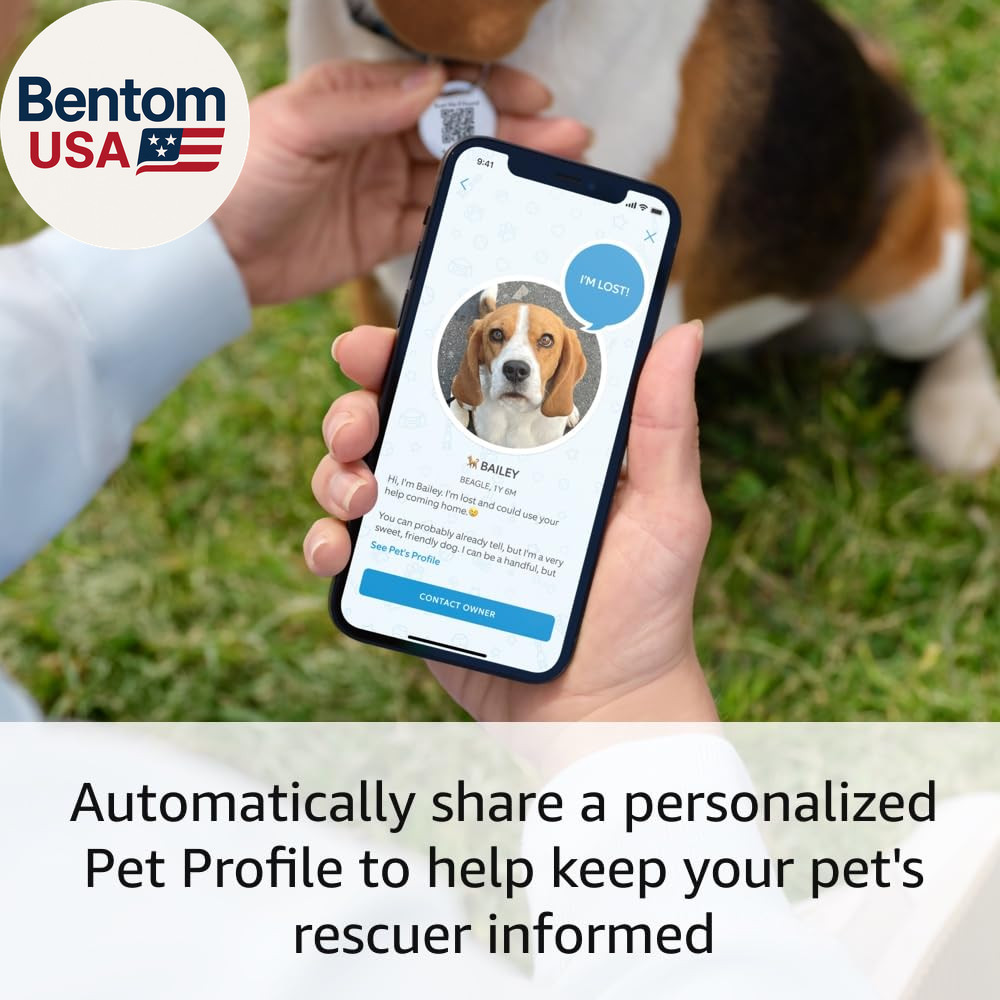 Pet Tag | Easy-To-Use Tag with QR Code | Real-Time Scan Alerts | Shareable Pet P