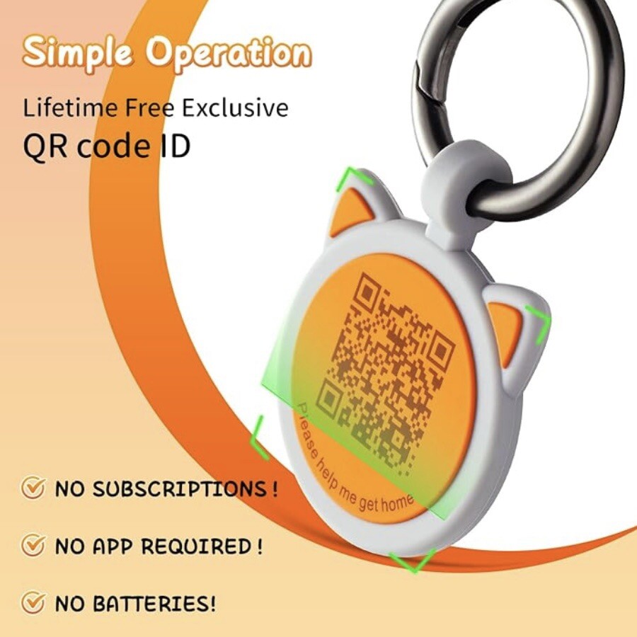 QR Code Dog ID Tag, Scannable QR Code Smart Pet Tag, Scan QR Receive Real Tim…