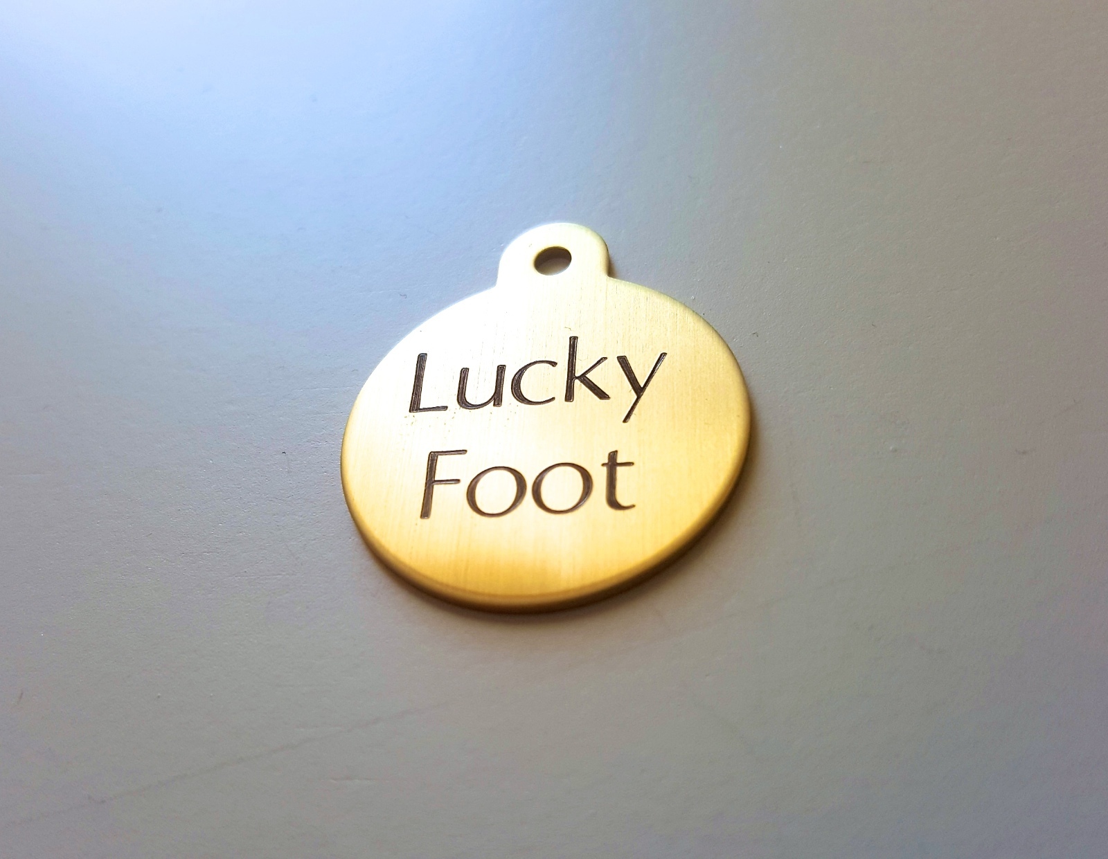 PET TAG PREMIUM BRASS SMALL CIRCLE NAME ID DOG DIAMOND ENGRAVED ID TAGS 1 INCH