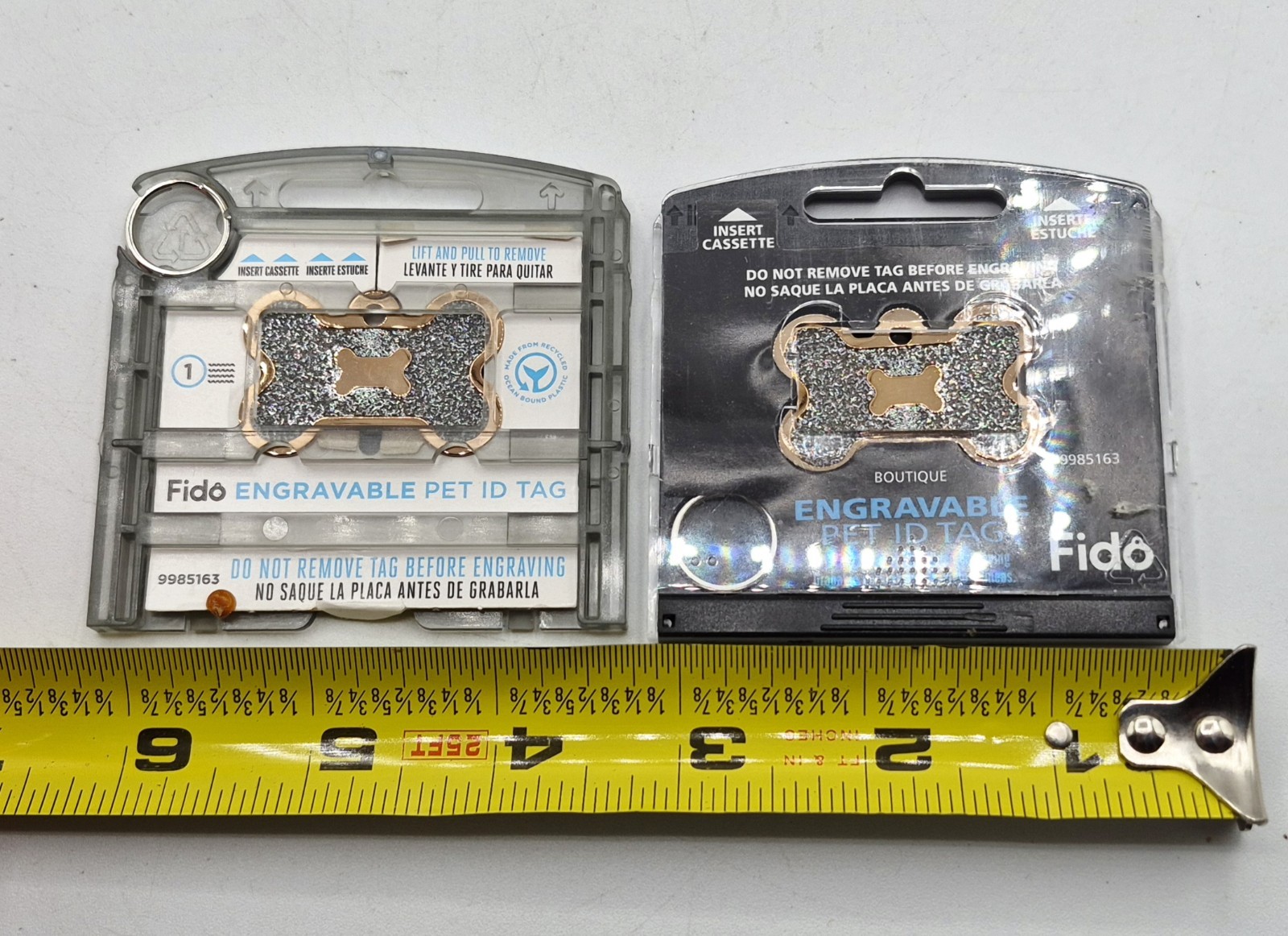2 × FIDO Engravable Metal Pet I.D. Tag Boutique Dog Bone