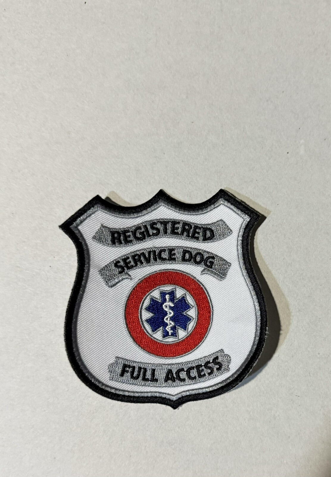 Registered Service Animal- Dog- Full Access Patch, 3 1/4″ x 3 1/2″, Sew on- New