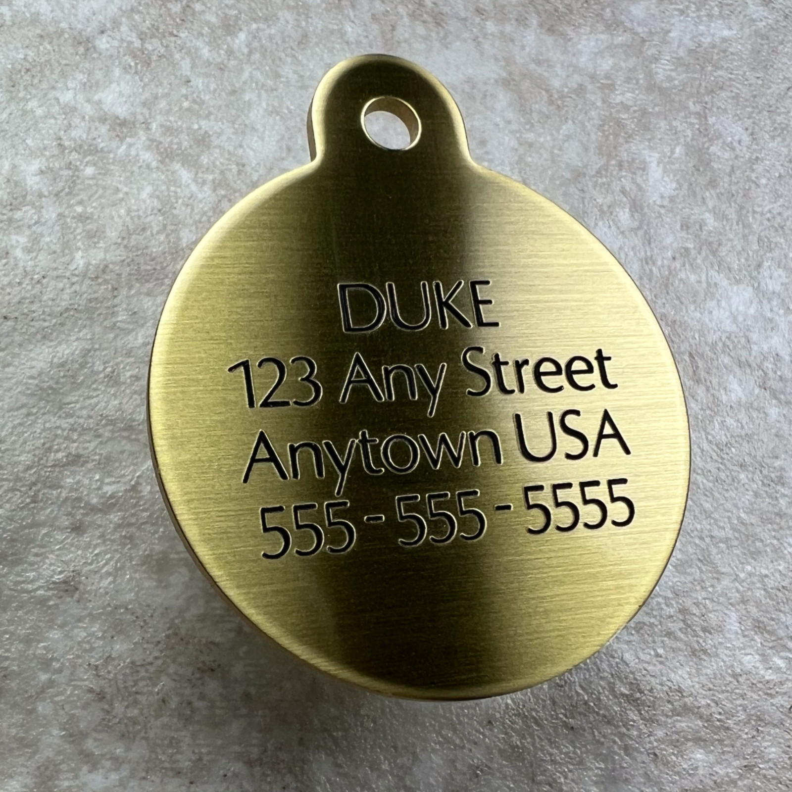 Custom Engraved Dog Tags Personalized Dog Collar Pet Tags Engraved BRUSHED BRASS