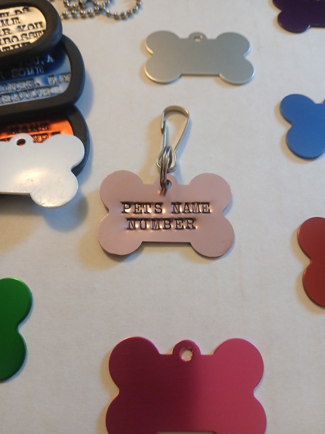 2 Military Dog Tags – Custom Embossed With Genuine WW11 Embosser+Silencer/Chain