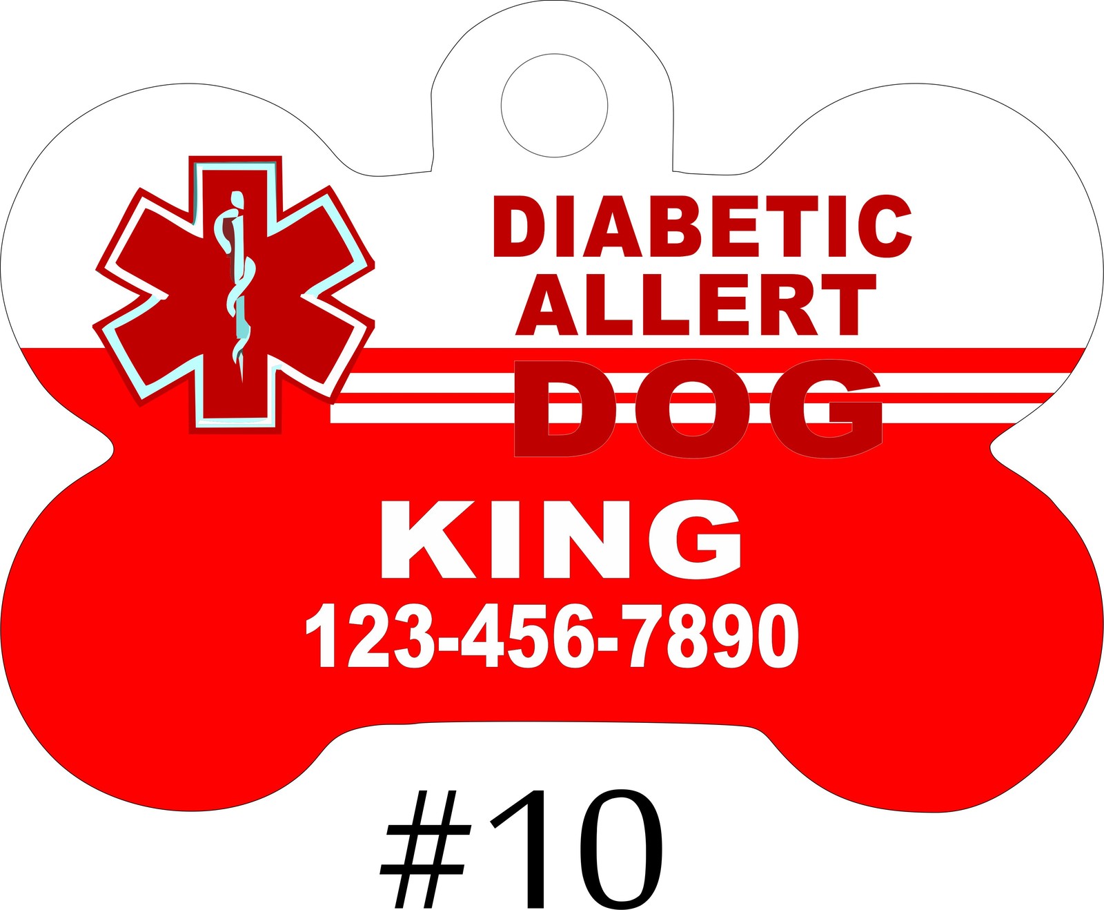 CUSTOM PERSONALIZED PET TAG ID DOG BONE Unique Tag SERVICE, PTSD, SEIZURE, MEDIC
