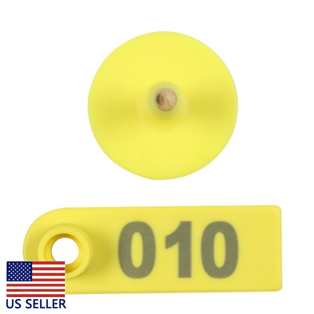Livestock Ear Tag Felenny 1-100 Numbers Animal Tags for Cow Cattle Goat Sheep Pi