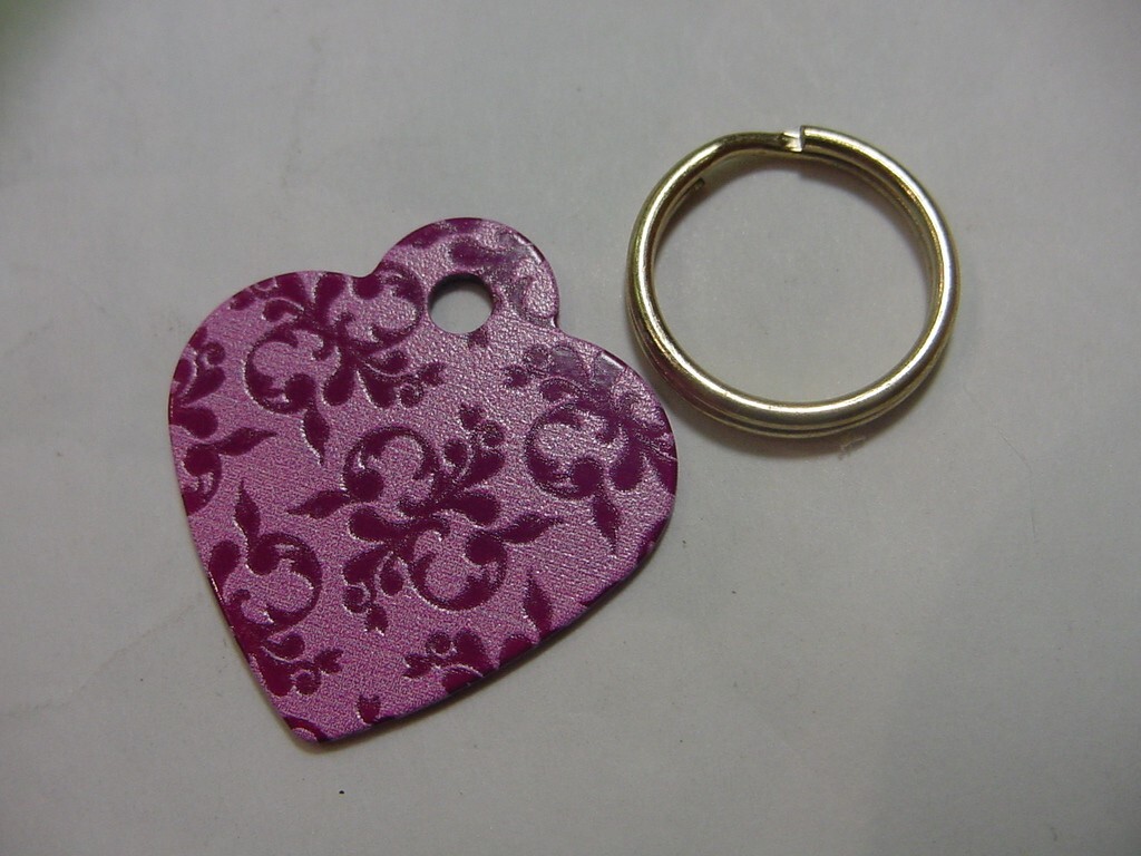 NEW – LOT OF 2 – ENGRAVABLE PET I.D. TAG LUGGAGE TAG – PINK HEART