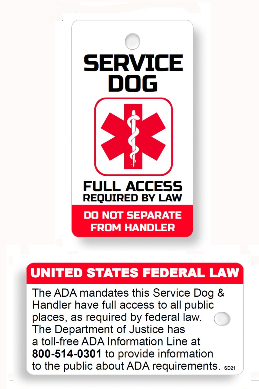 SERVICE ESA PTSD THERAPY DOG KEY OR COLLAR TAG FOR ADA & FHACT SERVICE ANIMALS